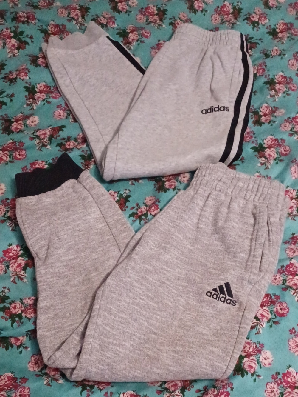 Bundle Of 2 adidas Kids Joggers SweatPants with Black Accents Size 8
